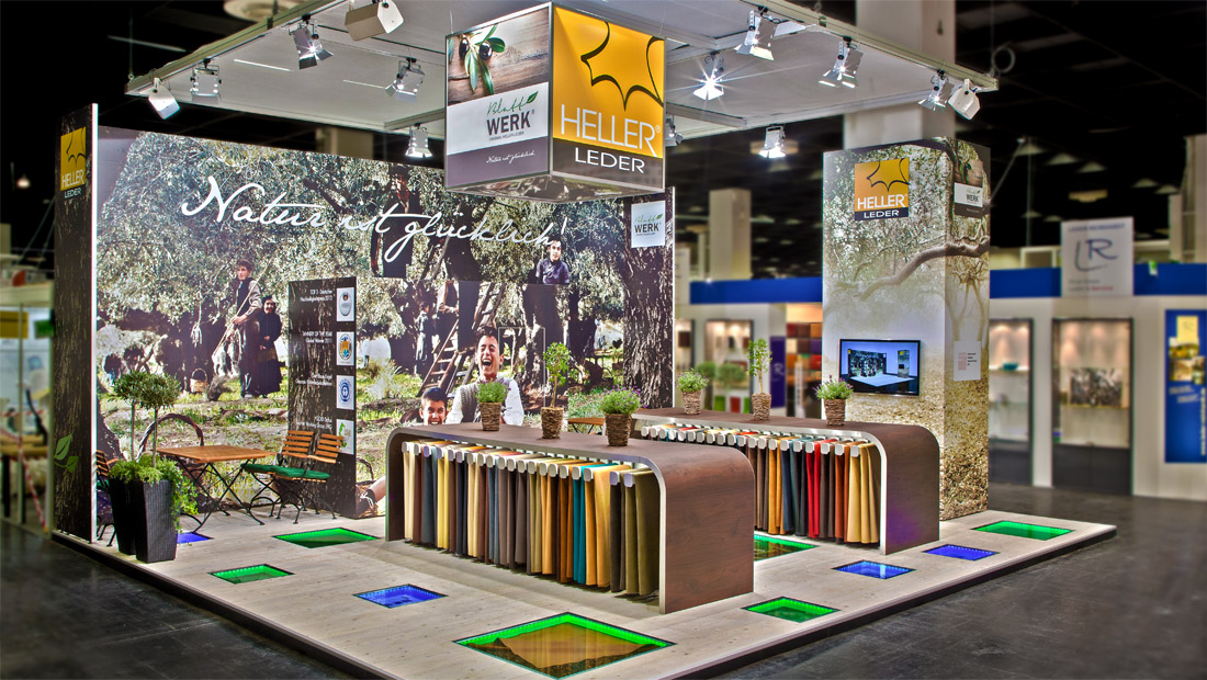 Messestand HELLER-LEDER auf der interzum 2013